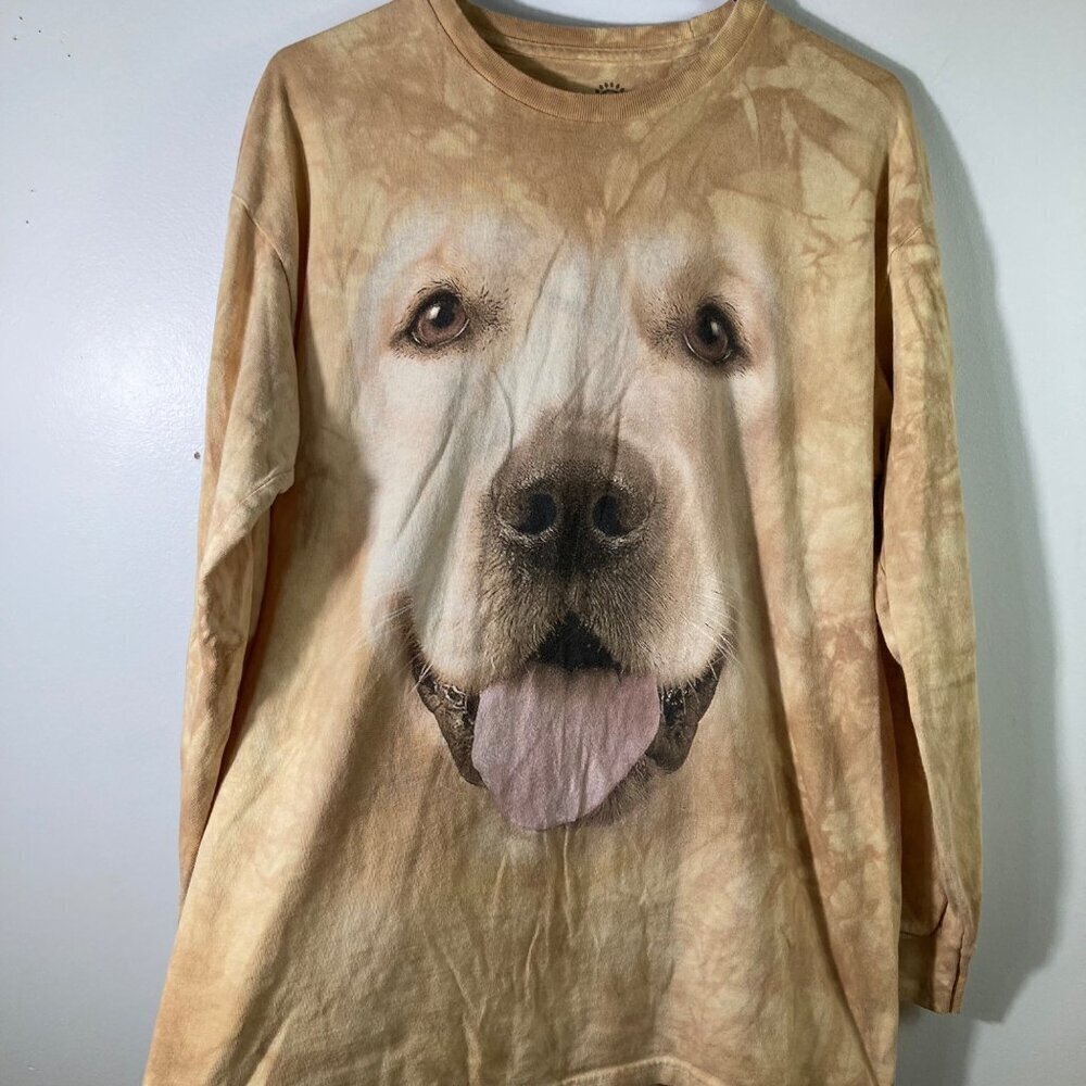 Womens‎ The Mountain Golden Retriever Long Sleeve Tee Shirt Honey L